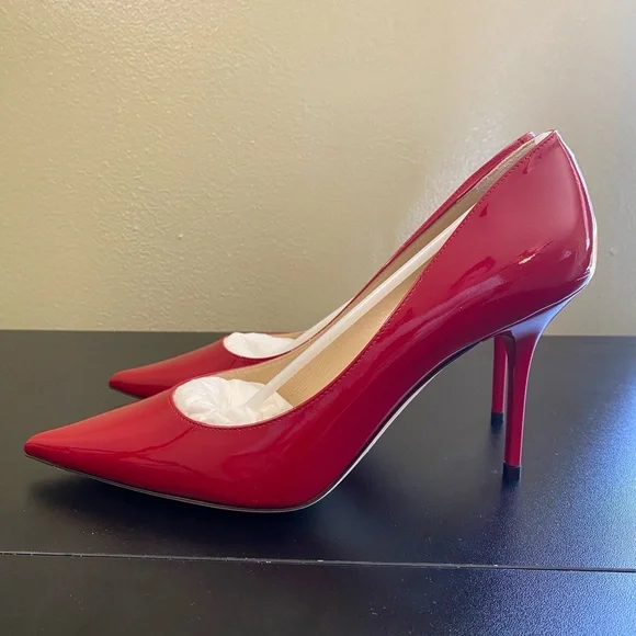 Jimmy Choo Agnes Patent Red Pumps - Picture 8 of 9